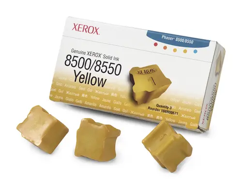 CERNEALĂ PENTRU XEROX ColorStix PHASER 8500/8550 - cerneală 3 bastoane galbene - OUTLET - PN 108R00671 - 1