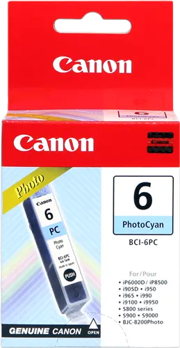 ГЛАВА ЗА CANON iP6000/8500/i900/9100/S800/900/9000/BJC-8200 - Photo cyan - BCI-6PC (BCI6PC) - PN 4709A002