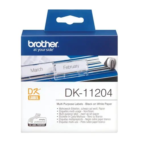 BANDĂ PENTRU IMPRIMANTE DE ETICHETE BROTHER TIP QL - ETICHETĂ MULTIFUNCȚIONALĂ - 17 mm x 54 mm x 400 - PN DK-11204 (DK11204) - 1