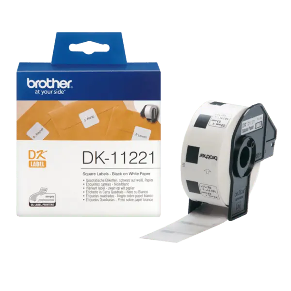 ЛЕНТА ЗА ЕТИКЕТНИ ПРИНТЕРИ BROTHER ТИП DK - SQUARE PAPER LABEL - 23 mm x 23 mm x 1000 - PN DK-11221 (DK11221)