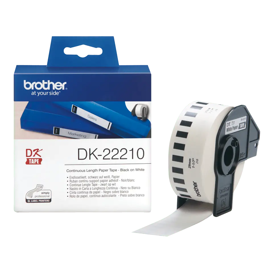ЛЕНТА ЗА ЕТИКЕТНИ ПРИНТЕРИ BROTHER ТИП QL - CONTINUOUS PAPER TAPE - 29 mm x 30,48 m - PN DK-22210 (DK22210)