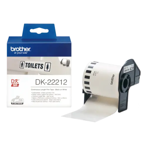 ЛЕНТА ЗА ЕТИКЕТНИ ПРИНТЕРИ BROTHER ТИП QL - WHITE CONTINUOUS FILM TAPE - 62 mm x 15,24 m - PN DK22212 (DK-22212)
