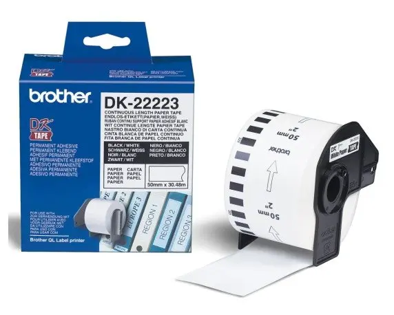 ЛЕНТА ЗА ЕТИКЕТНИ ПРИНТЕРИ BROTHER ТИП QL - CONTINUOUS PAPER TAPE - 50 mm x 30,48 m - PN DK22223 (DK-22223)