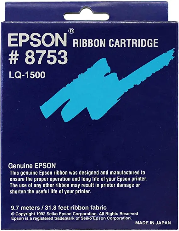ЛЕНТА ЗА МАТРИЧЕН ПРИНТЕР EPSON LQ1500 - 8753 - Black - OEM PN C13S015011 / S015011