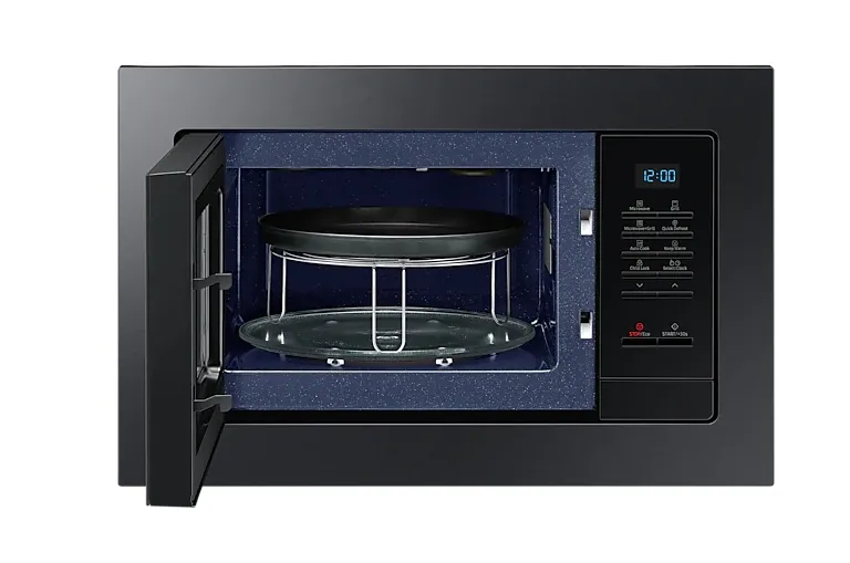Микровълнова печка, Samsung MG23A7013CA/OL, Built-in microwave grill, Ceramic Inside, 23l, 800 W, Blue LED Display, Black door, Black stainless steel frame - image 3
