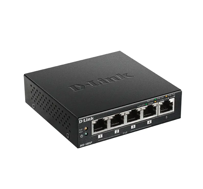 Комутатор, D-Link 5-Port Desktop Gigabit PoE+ Switch