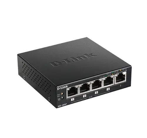 Комутатор, D-Link 5-Port Desktop Gigabit PoE+ Switch