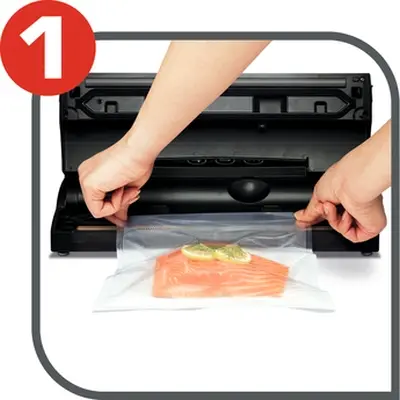 Aparat de vidat, Tefal VT254070 Vacupack classic plastic, „vacuum & seal” automat, 18 pungi incluse, depozitare verticală, funcții de sigilare - image 1