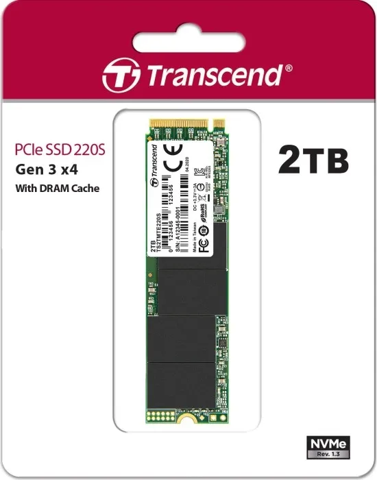 Твърд диск, Transcend 2TB, M.2 2280, PCIe Gen3x4, M-Key, 3D TLC, with Dram - image 2