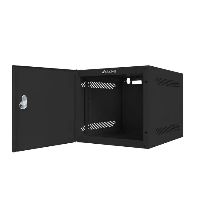 Комуникационен шкаф, Lanberg rack cabinet 10" wall-mount 4U / 280x310 for self-assembly (flat pack) with metal door, black - image 2