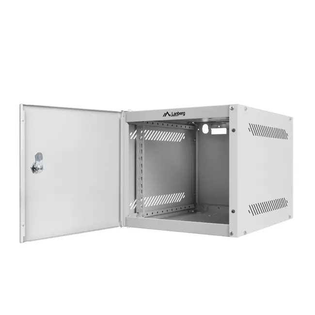 Комуникационен шкаф, Lanberg rack cabinet 10" wall-mount 4U / 280x310 for self-assembly (flat pack) with metal door, grey - image 2