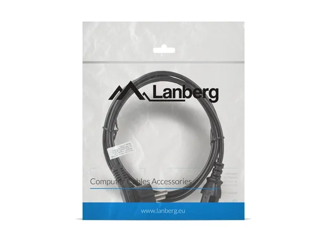 Кабел, Lanberg CEE 7/7 -> IEC 320 C13 power cord 1.8m, black - image 3