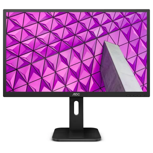 Монитор, AOC 27P1, 27" Wide IPS LED, 5 ms, 1000:1, 50M:1 DCR, 250 cd/m2, FHD 1920x1080@60Hz, FlickerFree, Low Blue Light, Pivot, Heigh Adjust, USB, D-Sub, DVI, HDMI, DP, Headphone Out, Speakers, Black
