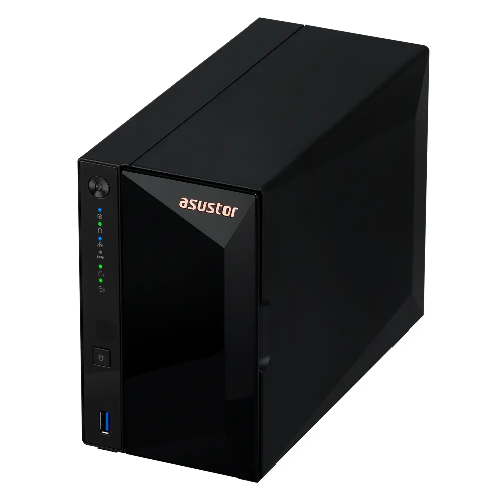 Мрежов сторидж, Asustor AS3302T, 2 bay NAS, Realtek RTD1296, Quad-Core, 1.4GHz, 2GB DDR4(not ex.), 2.5GbE x1, USB3.2 Gen1 x3, WOW (Wake on WAN), Ttoolless installation, with hot-swappable tray, hardware encryption, MyArchive, EZ connect, EZ Sync, WoL, System Sleep Mode - image 1