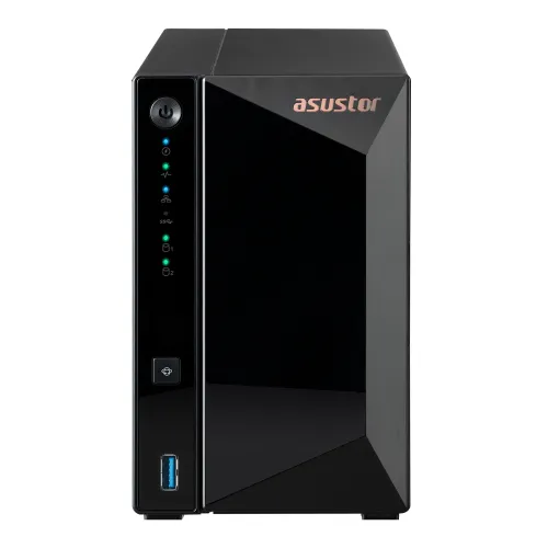 Мрежов сторидж, Asustor AS3302T, 2 bay NAS, Realtek RTD1296, Quad-Core, 1.4GHz, 2GB DDR4(not ex.), 2.5GbE x1, USB3.2 Gen1 x3, WOW (Wake on WAN), Ttoolless installation, with hot-swappable tray, hardware encryption, MyArchive, EZ connect, EZ Sync, WoL, System Sleep Mode