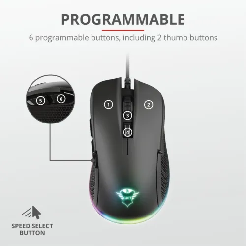 Мишка, TRUST GXT 922 Ybar RGB Gaming Mouse - image 7