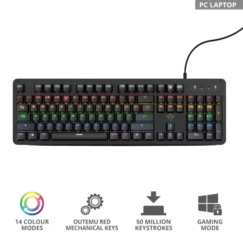 Клавиатура, TRUST GXT 863 Mazz Mechanical Illuminated Keyboard US - image 6