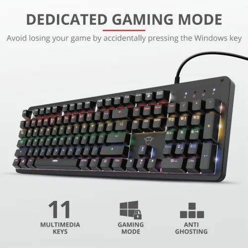 Клавиатура, TRUST GXT 863 Mazz Mechanical Illuminated Keyboard US - image 7
