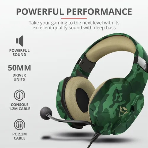 Слушалки, TRUST GXT 323C Carus Gaming Headset Jungle Camo - image 10