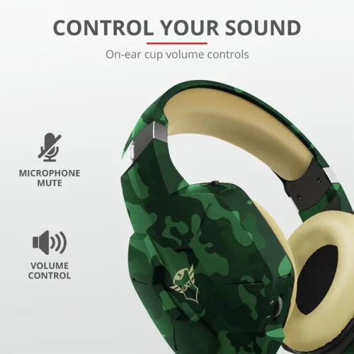 Слушалки, TRUST GXT 323C Carus Gaming Headset Jungle Camo - image 8