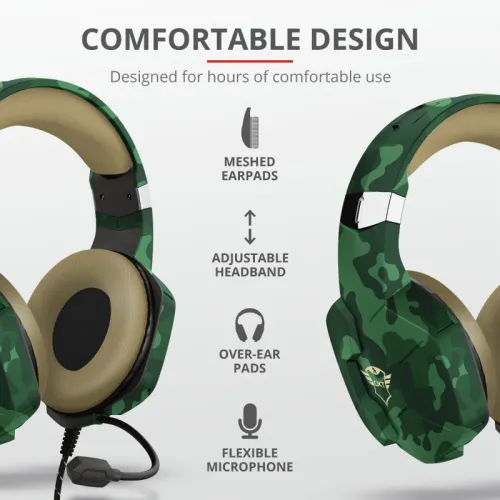 Слушалки, TRUST GXT 323C Carus Gaming Headset Jungle Camo - image 9