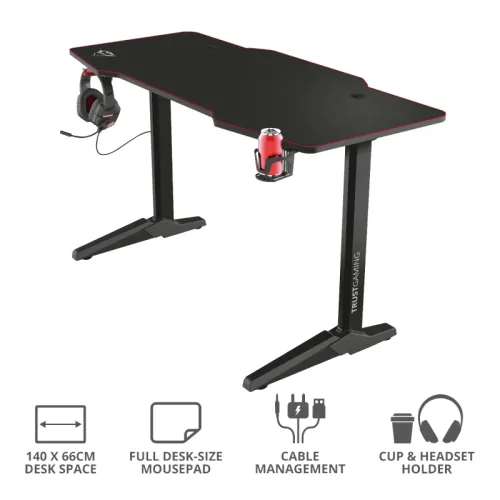 Бюро, TRUST GXT 1175 Imperius XL Gaming Desk - image 5