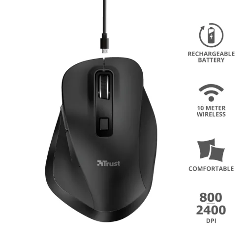 Мишка, TRUST Fyda Wireless Ergonomic Rechargeable Mouse - image 7