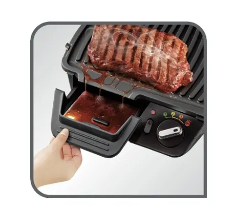 Барбекю, Tefal GC451B12 Super Grill with timer, 600cm2 cooking surface, 2000W, 2 cooking positions (grill, BBQ), 3 settings + max, light indicator, digital timer, adjusted thermostat, vertical storage, non-stick die-cast alum. plates, removable plates - image 1