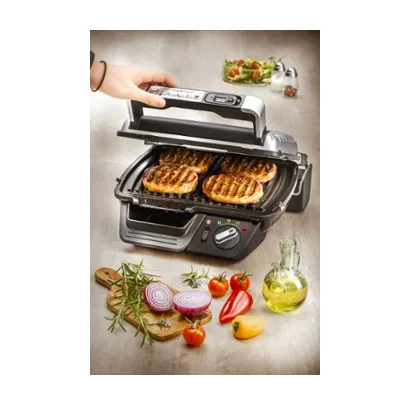 Барбекю, Tefal GC451B12 Super Grill with timer, 600cm2 cooking surface, 2000W, 2 cooking positions (grill, BBQ), 3 settings + max, light indicator, digital timer, adjusted thermostat, vertical storage, non-stick die-cast alum. plates, removable plates - image 2