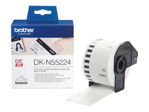 Консуматив, Brother DK-N55224 Roll White Continuous Length Non-Adhesive Paper Tape 54mmx30.48M (Black on White) - image 3