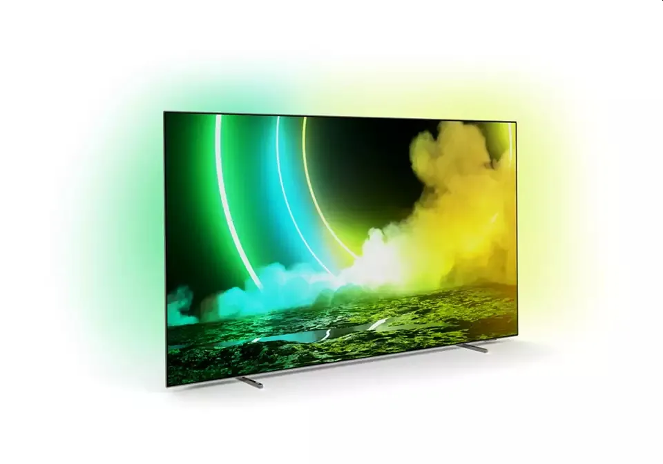 Телевизор, Philips 55OLED705/12, 55" UHD 4K OLED 3840x2160, DVB-T2/C/S2, Ambilight 3, HDR10+, Android 9, Dolby Vision, Dolby Atmos, Quad Core P5 Perfect/Al, 60Hz, BT 4.2, HDMI, USB, Cl+, 802.11ac, Lan, 50W RMS, Alexa build in, Swivel Dark Chrome Stand - image 1