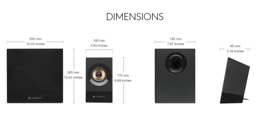 Σύστημα ήχου, Logitech 2.1 Speakers Z533, 120W Μαύρο - image 4