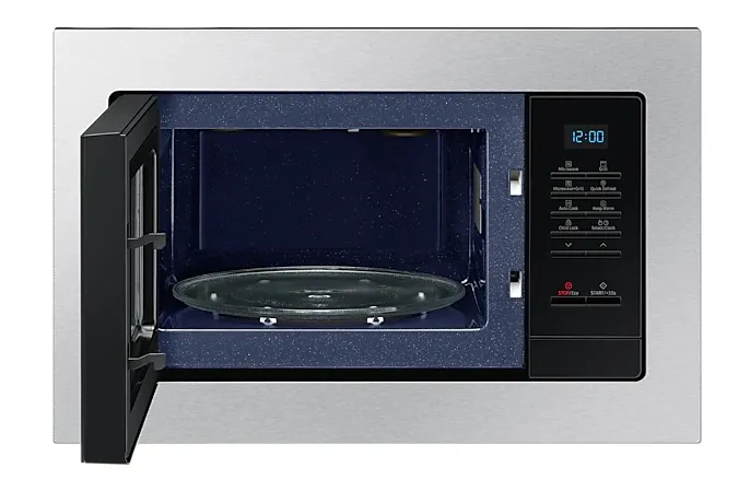 Микровълнова печка, Samsung MG23A7013CT/OL, Built-in microwave grill, Ceramic Inside, 23l, 800 W, Blue LED Display, Black door, Stainless steel frame - image 2