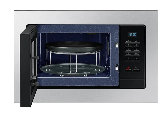 Микровълнова печка, Samsung MG23A7013CT/OL, Built-in microwave grill, Ceramic Inside, 23l, 800 W, Blue LED Display, Black door, Stainless steel frame - image 3