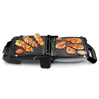 Барбекю, Tefal GC306012 Grill 600 Comfort, 600cm2 cooking surface, 2000W, 3 cooking positions (grill, BBQ, oven), light indicator, adjusted thermostat, vertical storage, non-stick die-cast alum. plates, removable plates - image 2