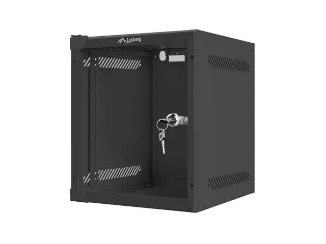 Ερμάριο επικοινωνιών, Lanberg rack cabinet 10" wall-mount 6U / 280x310 για αυτοσυναρμολόγηση (flat pack), μαύρο - image 2