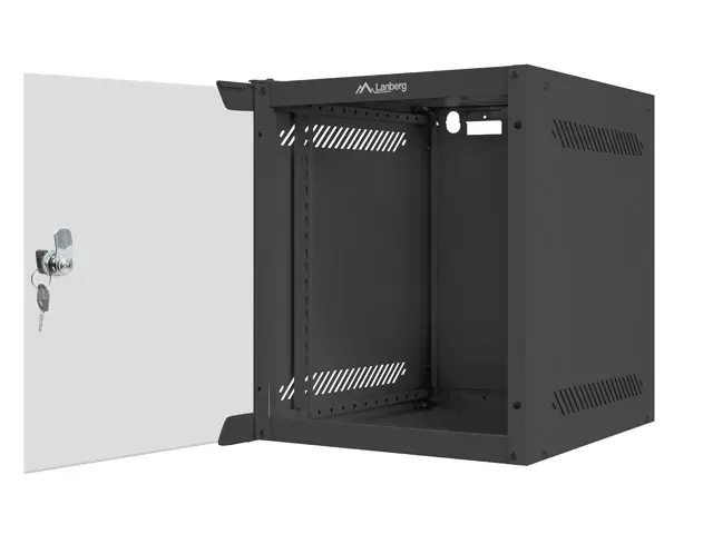 Комуникационен шкаф, Lanberg rack cabinet 10" wall-mount 6U / 280x310 for self-assembly (flat pack), black - image 3