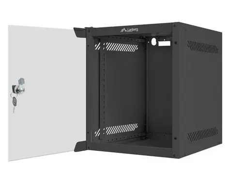 Комуникационен шкаф, Lanberg rack cabinet 10" wall-mount 6U / 280x310 for self-assembly (flat pack), black - image 3