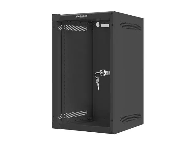 Комуникационен шкаф, Lanberg rack cabinet 10" wall-mount 9U / 280x310 for self-assembly (flat pack), black - image 2