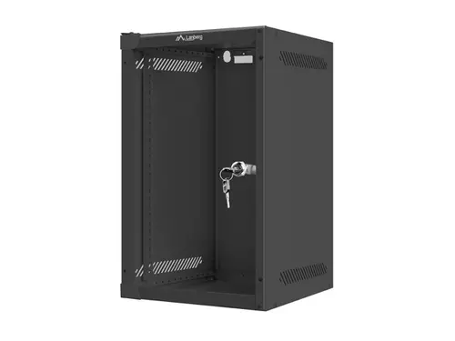 Комуникационен шкаф, Lanberg rack cabinet 10" wall-mount 9U / 280x310 for self-assembly (flat pack), black - image 2