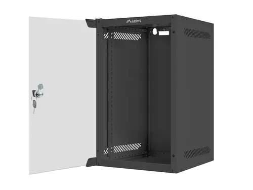 Комуникационен шкаф, Lanberg rack cabinet 10" wall-mount 9U / 280x310 for self-assembly (flat pack), black - image 4
