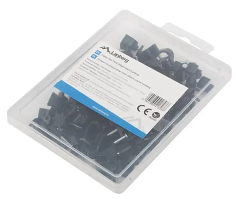 Кабелен клипс, Lanberg cable clips 7mm 100pcs, black - image 1