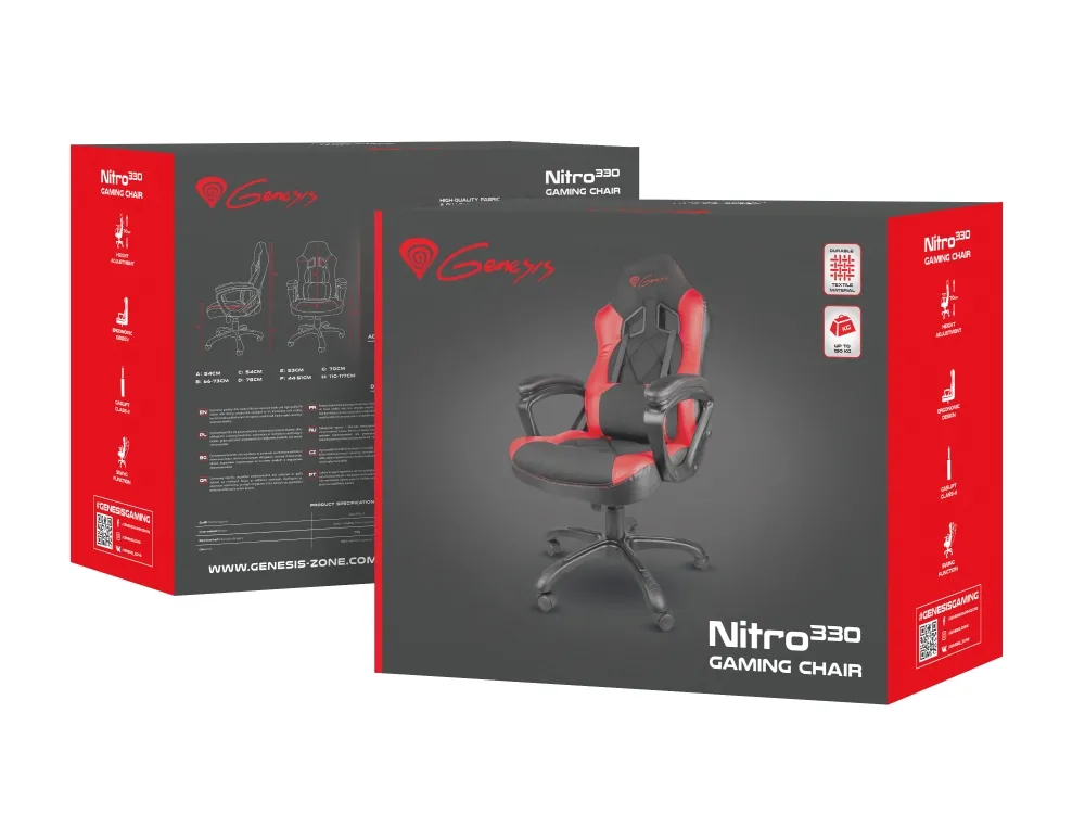 Стол, Genesis Gaming Chair Nitro 330 Black-Red (Sx33) - image 4