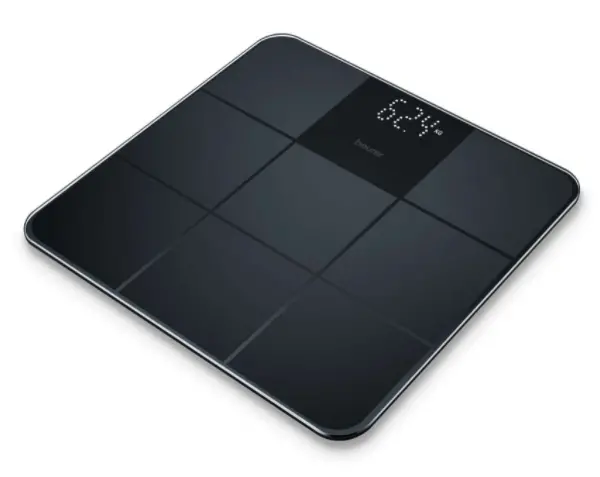 Ζυγαριά, Beurer GS 235 Black Glass bathroom scale non-slip surface; Αυτόματη απενεργοποίηση, ένδειξη υπερφόρτωσης; ύψος 2.7 cm; 180 kg / 100 g