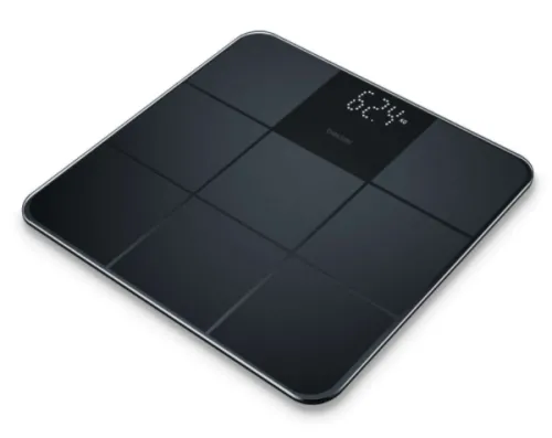 Везна, Beurer GS 235 Black Glass bathroom scale non-slip surface; Automatic switch-off, overload indicator; height 2.7 cm; 180 kg / 100 g  5 years warranty