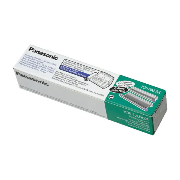 КОМПЛЕКТ 2 ТЕРМОТРАНСФЕРНИ ЛЕНТИ ЗА PANASONIC KX-FP 81/85/151/155/181/185 - 2 ROLLS - 2 pcs x 50 m - PN KX-FA55X (KXFA55X)
