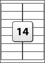 ETICHETE UNIVERSALE - 105,0 mm x 42,3 mm - 14 bucăți pe coală - 100 coli - PN BR3653 - OUTLET - GENTLE