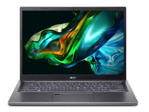 Лаптоп, Acer Aspire 5, A514-56M-37LP, Core i3-1315U (up to 4.5GHz, 10MB), 14" WUXGA IPS SlimBezel, 16GB DDR5, 512GB PCIe NVMe SSD, Intel UMA, FHD Cam, Wi-Fi 6AX, BT, FP, KB Backlit, No OS, Gray