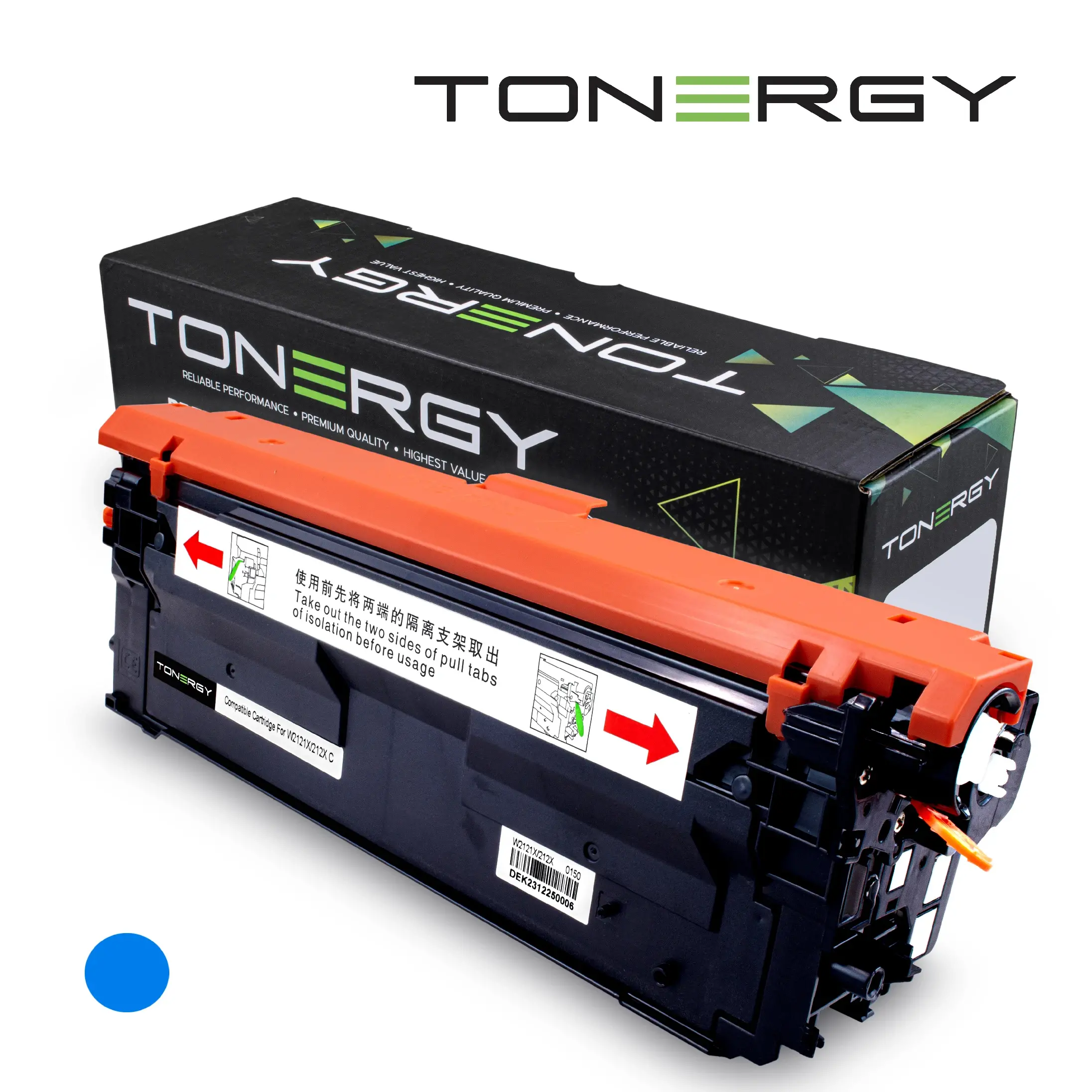 Тонер касета, Tonergy, Cyan, висок капацитет, 10k – съвместима с HP W2121X (212X)