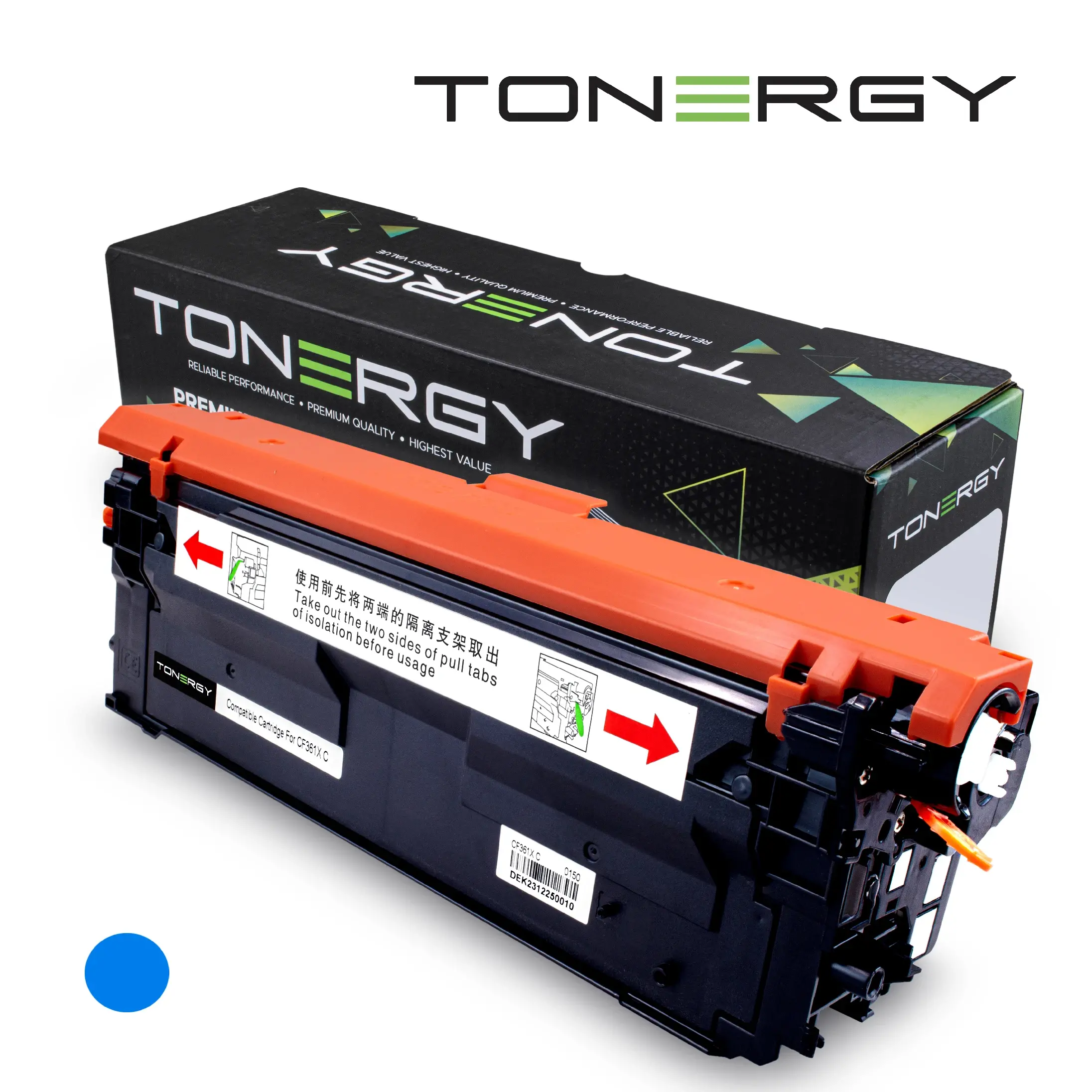 Cartuș de toner, Tonergy, Cyan, capacitate mare, 9.5k – compatibil cu HP 508X CF361X
